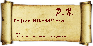 Pajzer Nikodémia névjegykártya